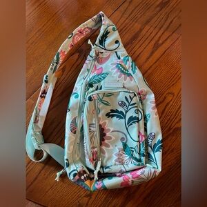 Vera Bradley Reactive Mint Green Floral Sling backpack NWOT